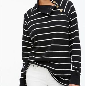 J Crew Wide button-collar tunic sweatshirt in cloudspun fleece